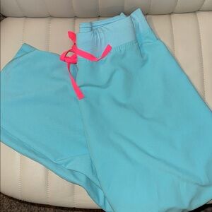 Limited edition FIGS, neon blue scrub pants